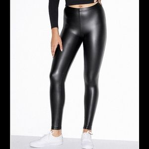 American Apparel Metallic Black Leggings